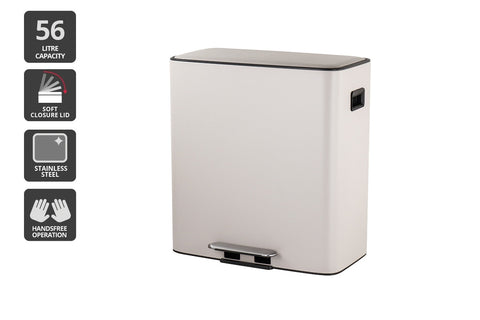 Matt Blatt 56L Dual Compartment Pedal Rubbish Bin - Auzzistore