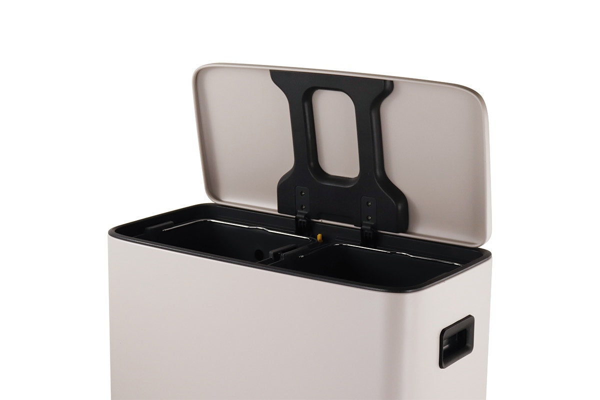 Matt Blatt 56L Dual Compartment Pedal Rubbish Bin (Grey)