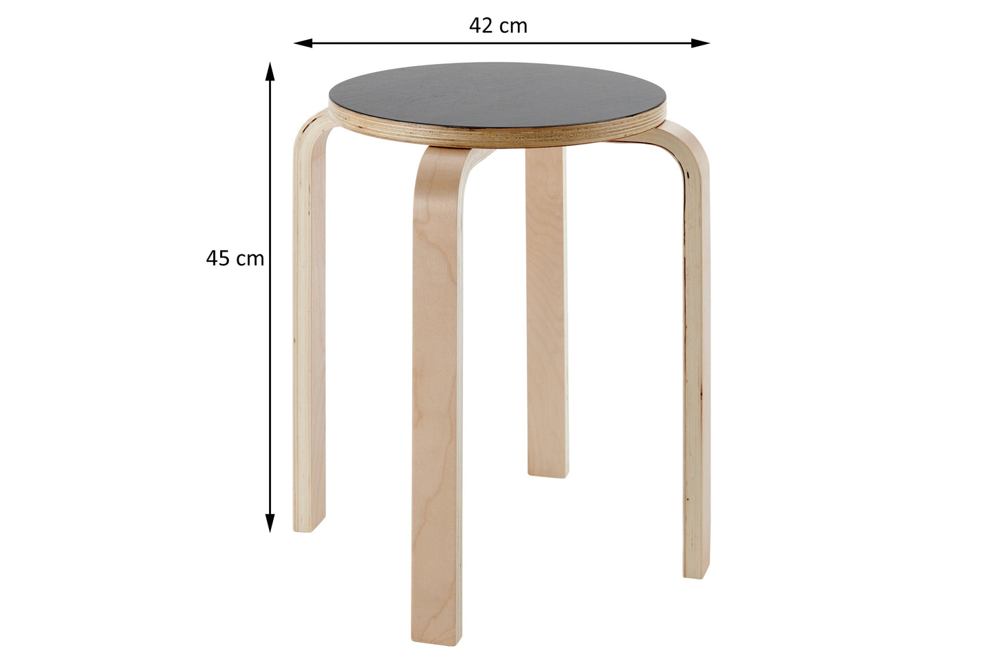 Matt Blatt Set of 4 Aalto Low Stool Replica (Black)