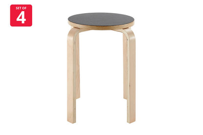 Matt Blatt Set of 4 Aalto Low Stool Replica (Black)