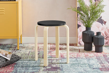 Matt Blatt Set of 4 Aalto Low Stool Replica (Black)