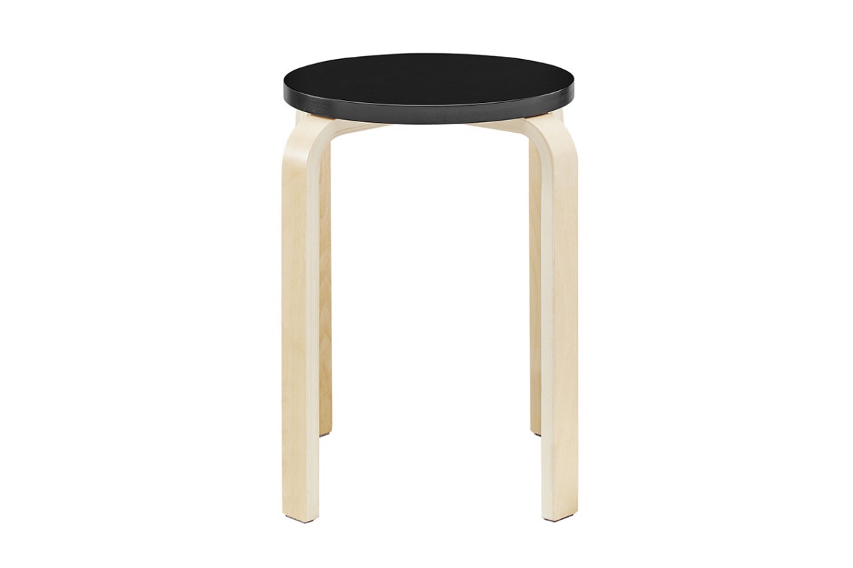 Matt Blatt Set of 4 Aalto Low Stool Replica (Black)