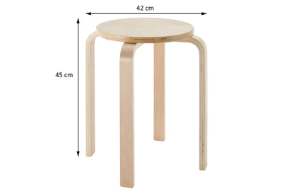 Matt Blatt Set of 4 Replica Aalto Low Stool (Natural)