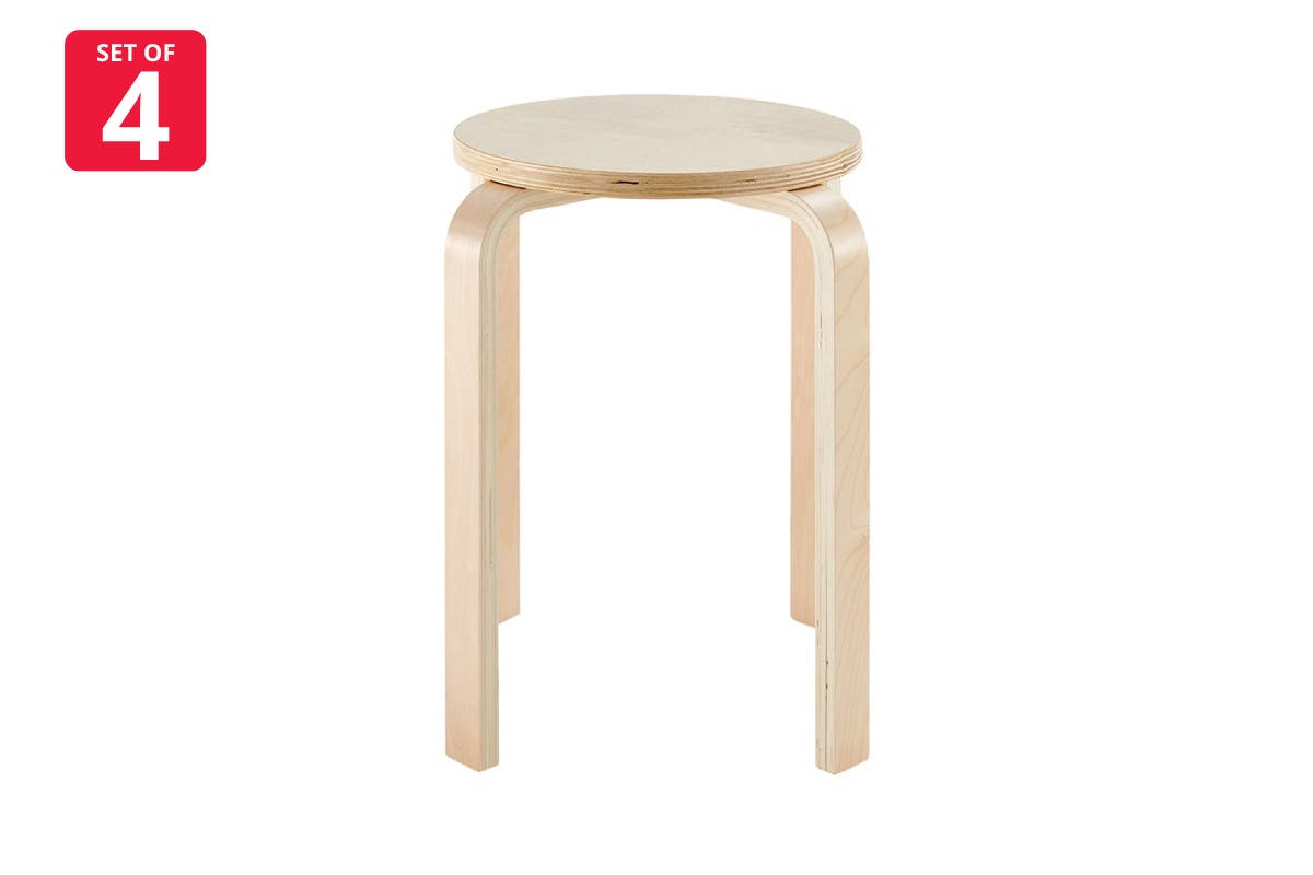 Matt Blatt Set of 4 Replica Aalto Low Stool (Natural)