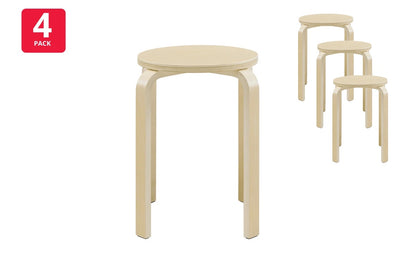 Set of 4 Matt Blatt Aalto Low Stools Replica (Natural)