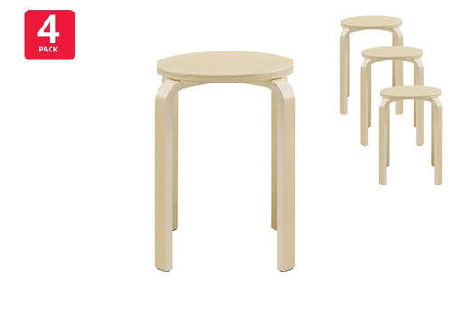 Set of 4 Matt Blatt Aalto Low Stools Replica (Natural)