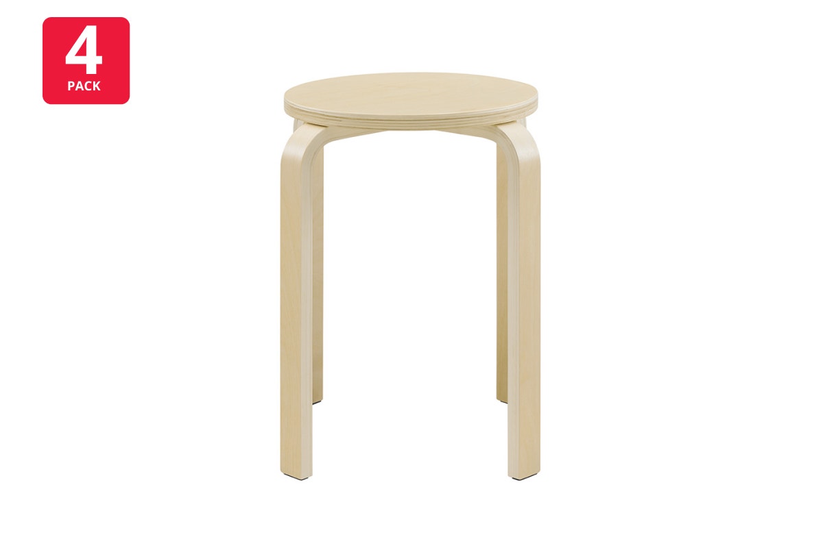 Matt Blatt Set of 4 Aalto Low Stool Replica (Natural)