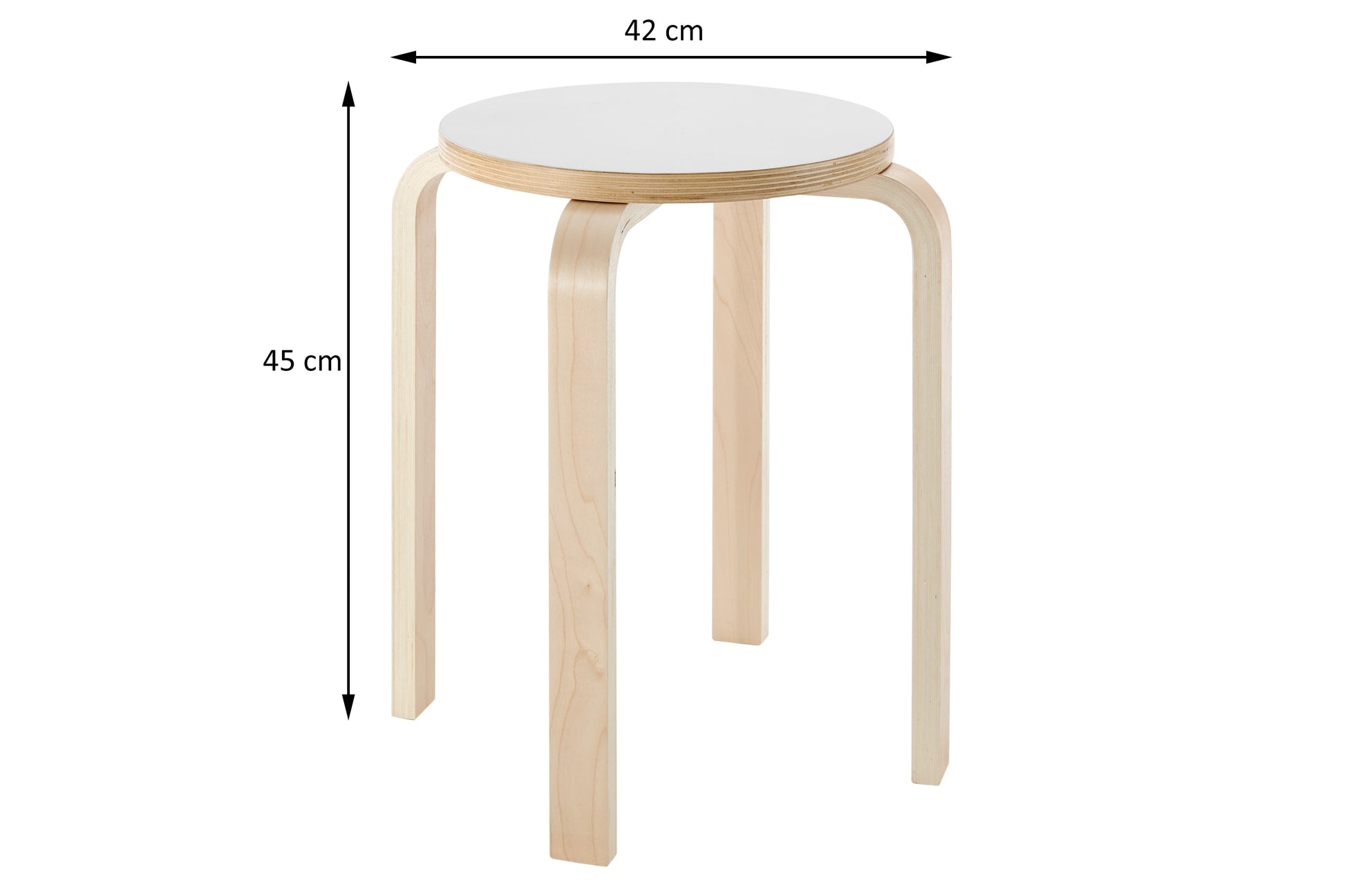 Matt Blatt Set of 4 Aalto Low Stool Replica (White)