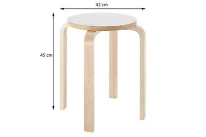 Matt Blatt Set of 4 Aalto Low Stool Replica (White)