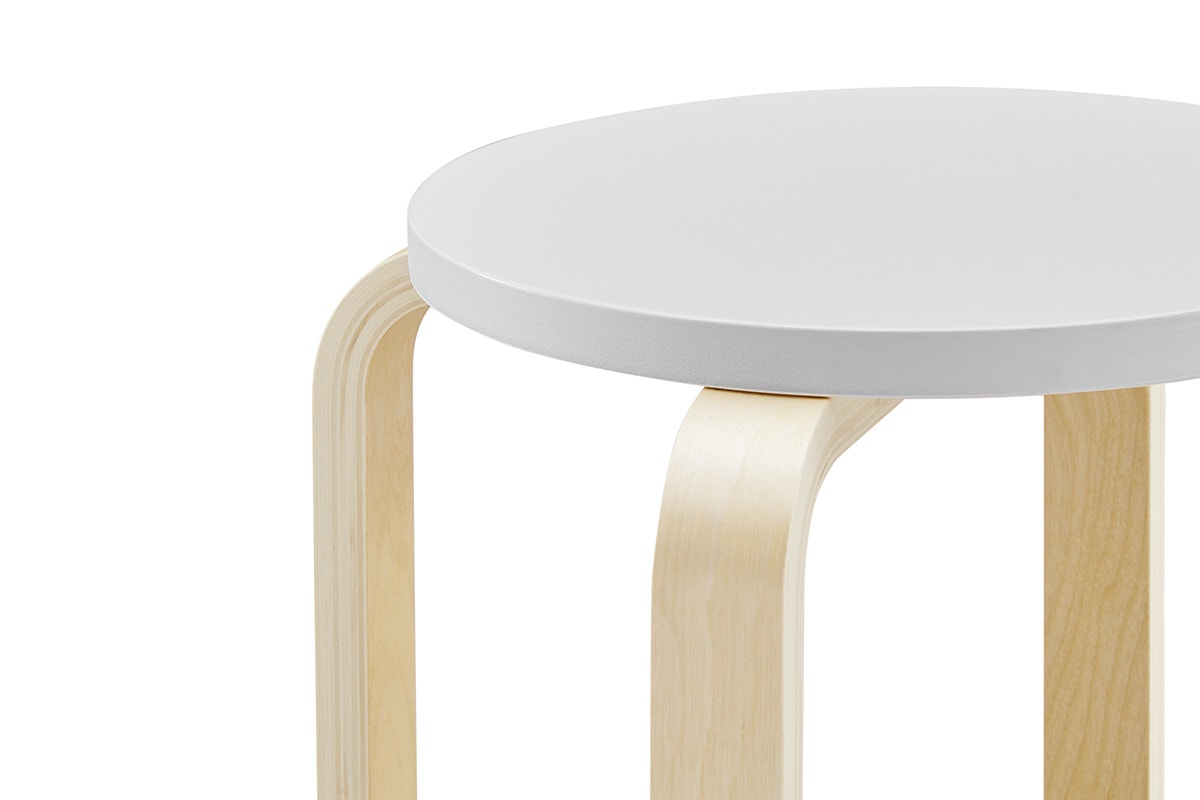 Matt Blatt Set of 4 Aalto Low Stool Replica (White)