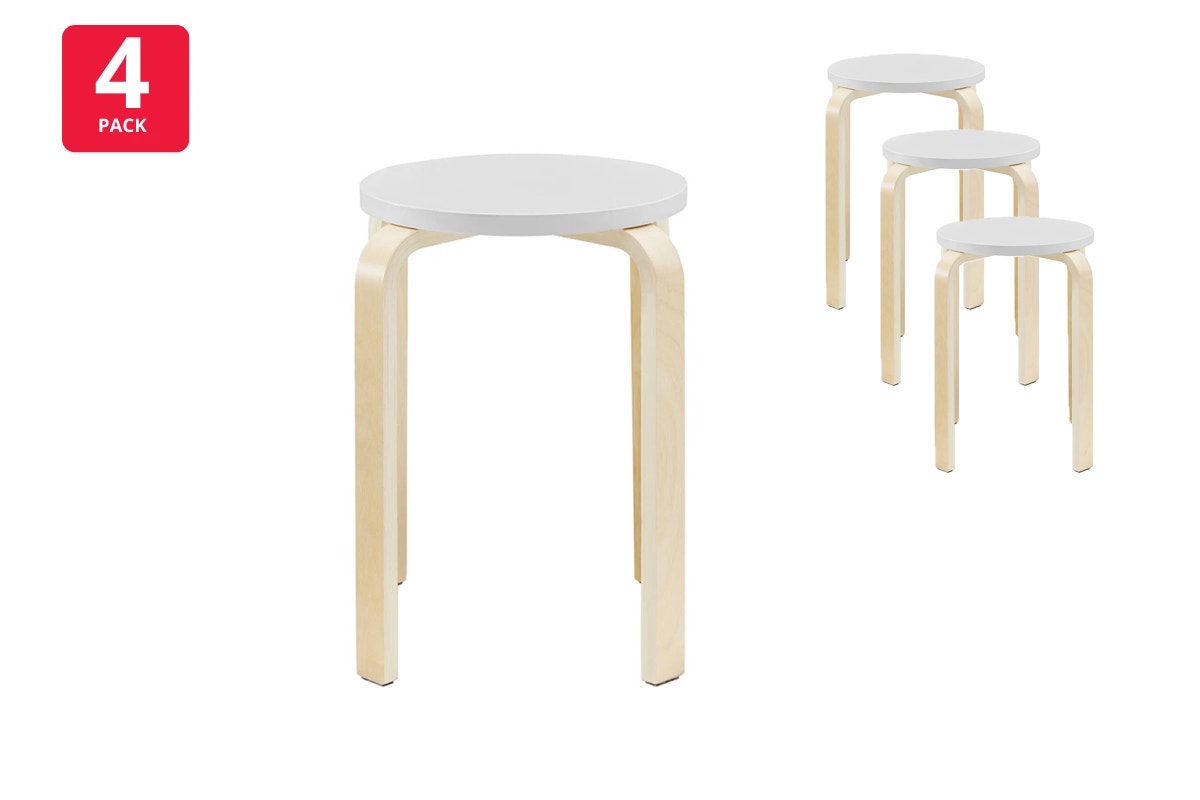 Set of 4 Matt Blatt Aalto Low Stools Replica (White)
