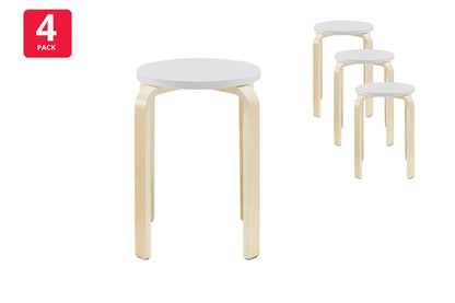Set of 4 Matt Blatt Aalto Low Stools Replica (White)