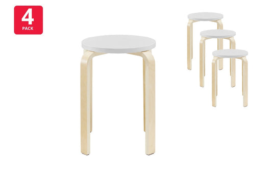 Set of 4 Matt Blatt Aalto Low Stools Replica (White)