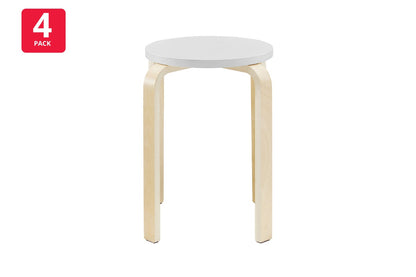 Matt Blatt Set of 4 Aalto Low Stool Replica (White)