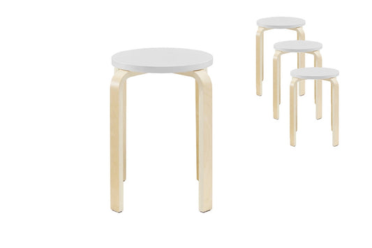 Set of 4 Matt Blatt Aalto Low Stools Replica (White)