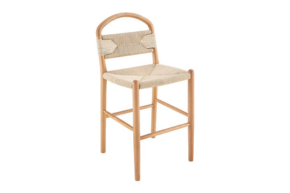 Matt Blatt Marcus Beech Wood Bar Stool (White/Natural)
