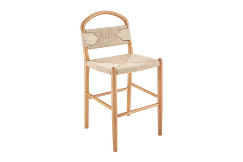 Matt Blatt Marcus Beech Wood Bar Stool (White/Natural) - Auzzistore
