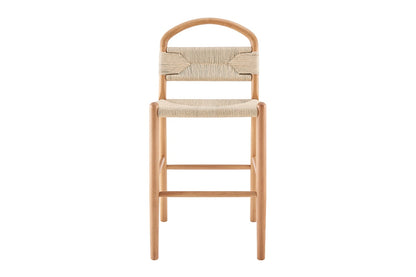 Matt Blatt Marcus Beech Wood Bar Stool (White/Natural)