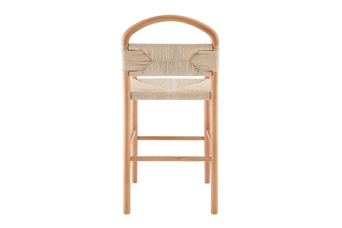 Matt Blatt Marcus Beech Wood Bar Stool (White/Natural)
