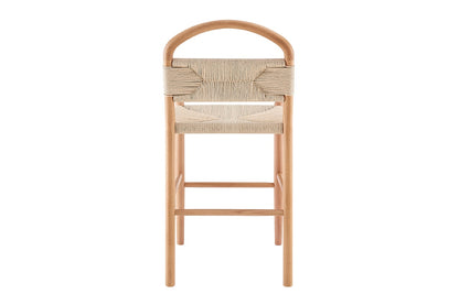 Matt Blatt Marcus Beech Wood Bar Stool (White/Natural)