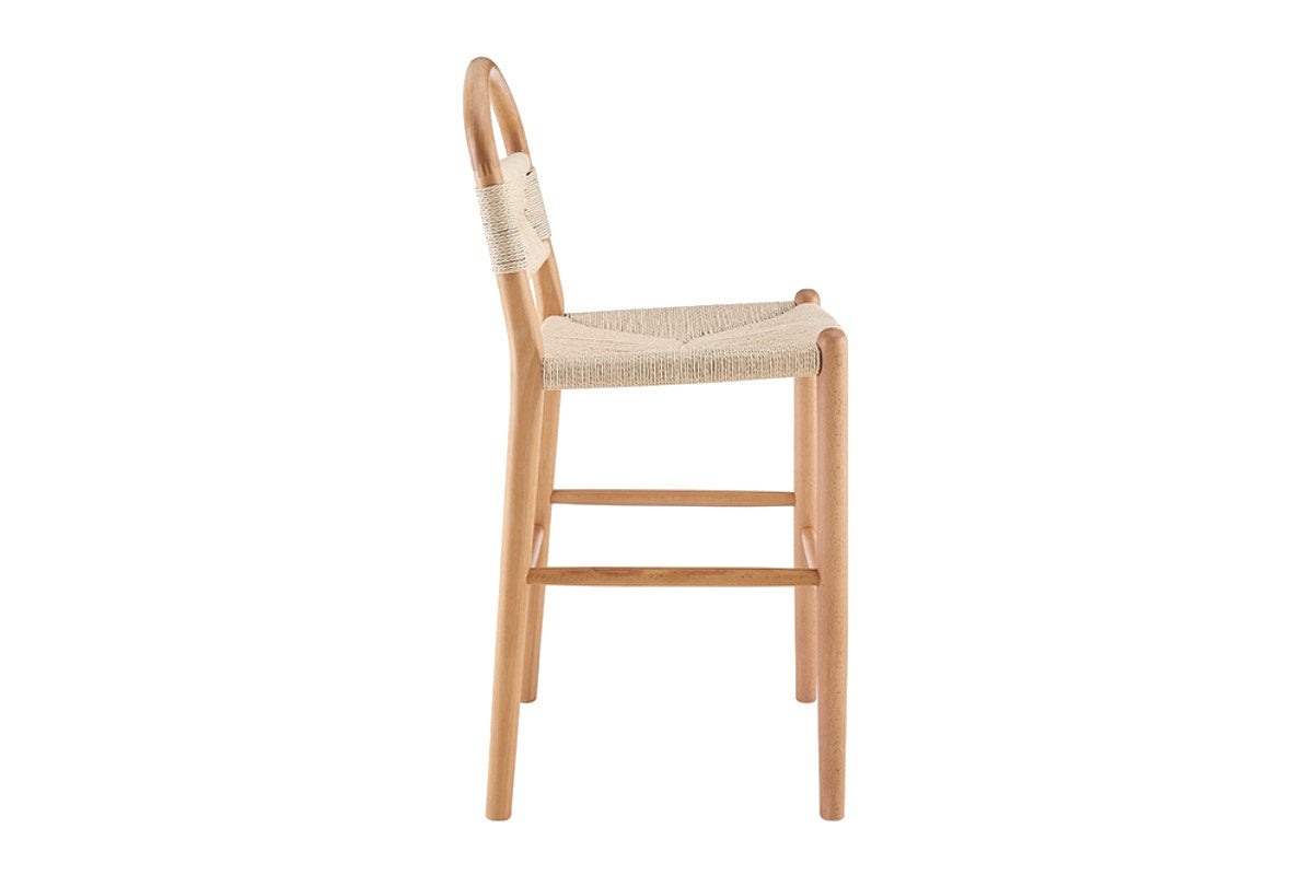 Matt Blatt Marcus Beech Wood Bar Stool (White/Natural)