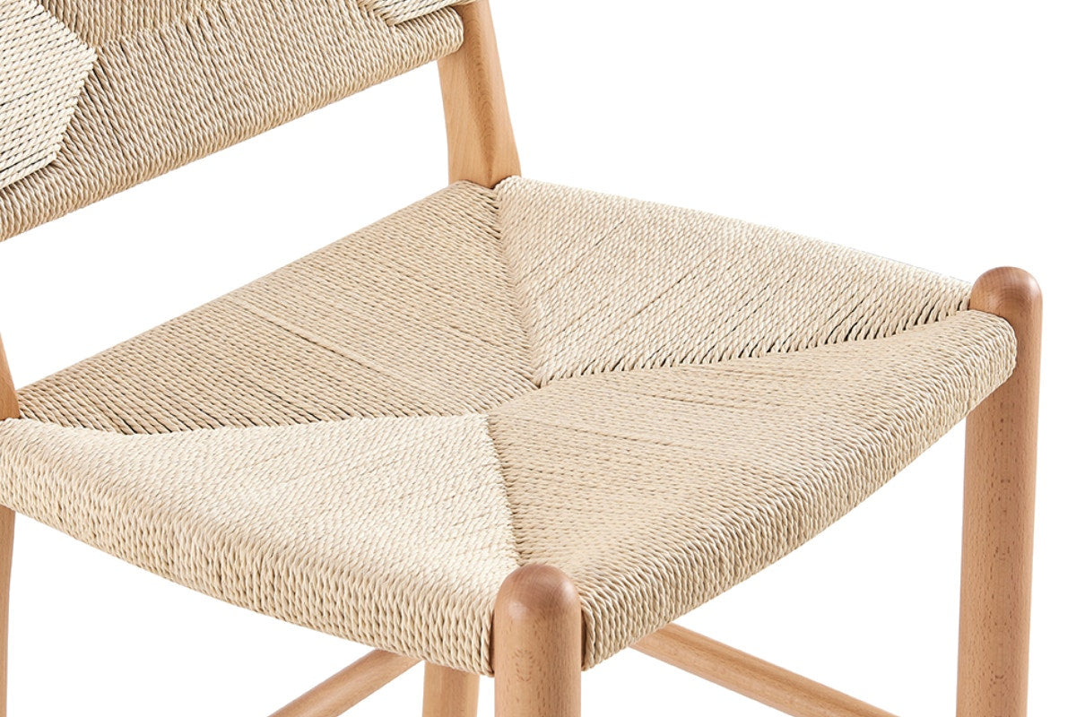 Matt Blatt Marcus Beech Wood Bar Stool (White/Natural)