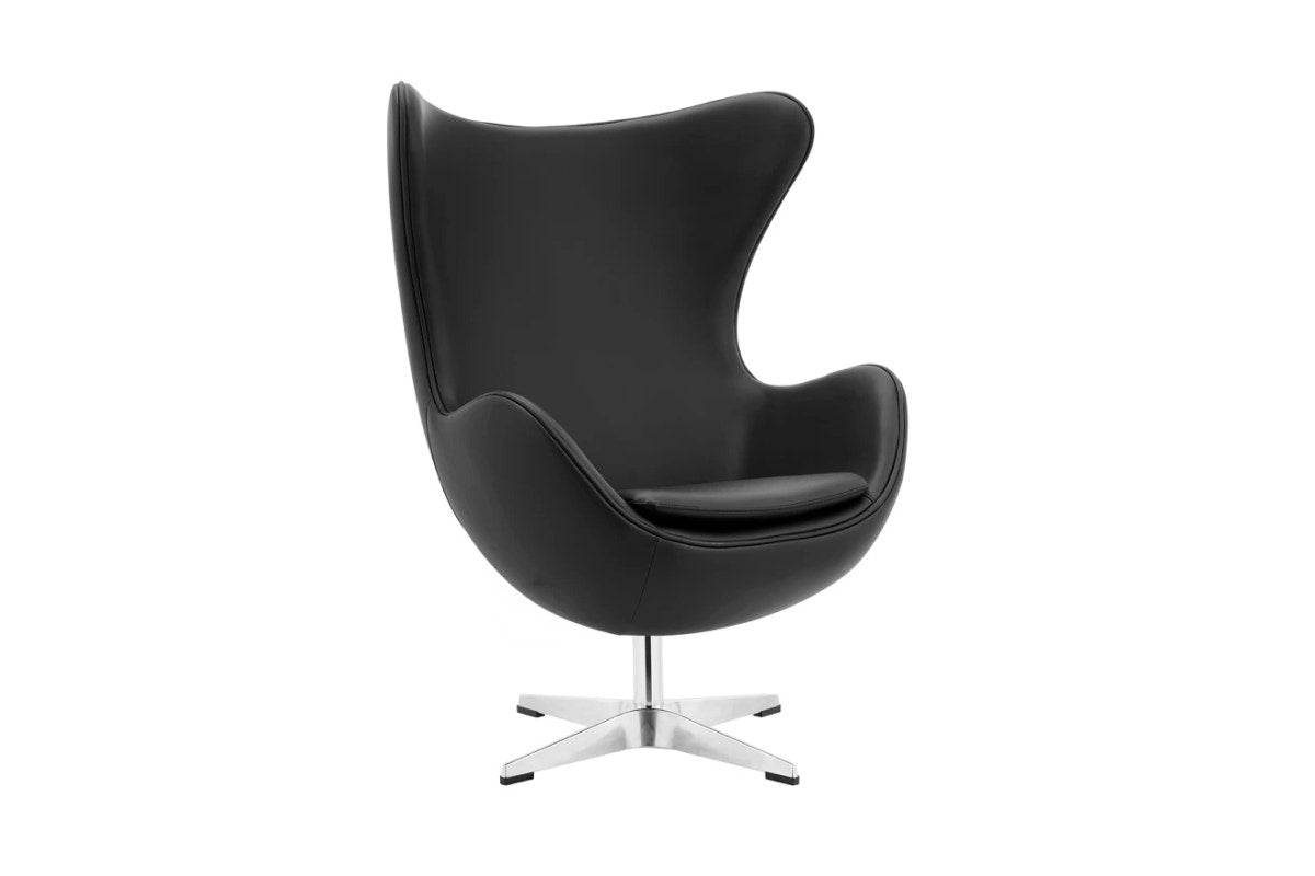 Matt Blatt Arne Jacobsen Egg Chair Premium Replica (Black Bonded Leather)