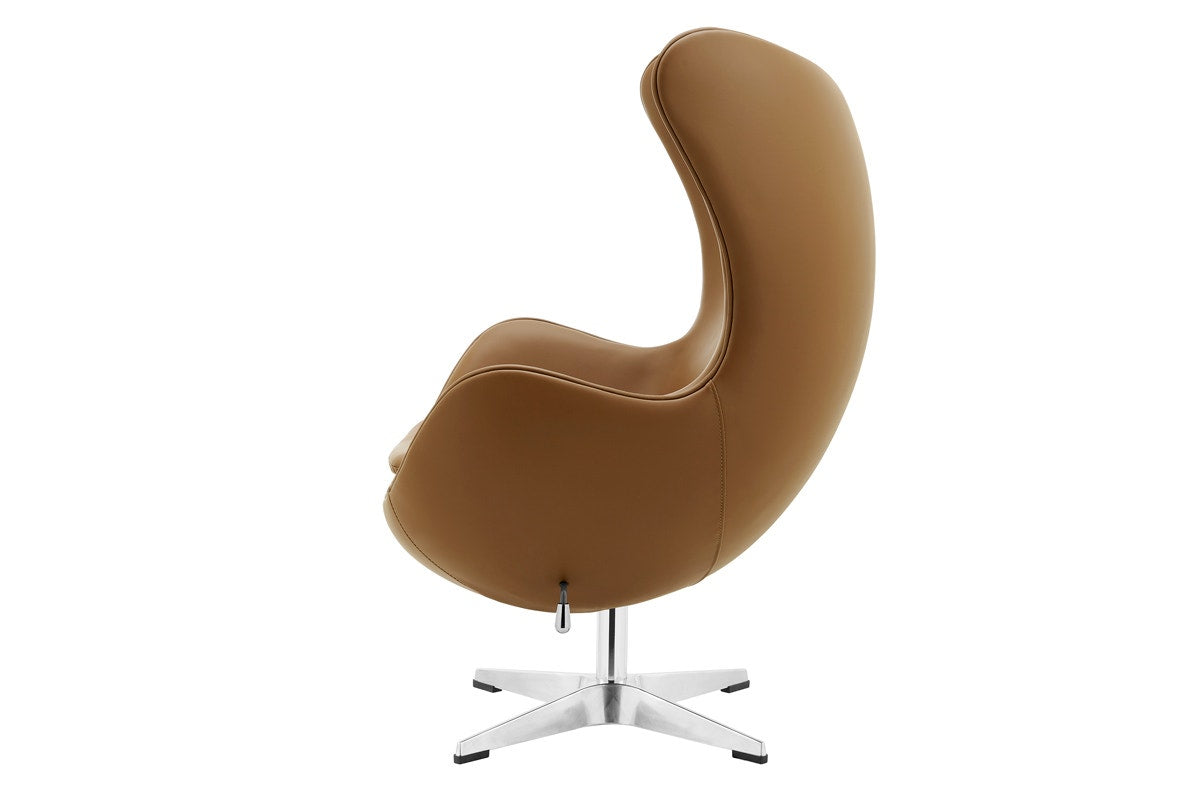 Matt Blatt Arne Jacobsen Egg Chair Replica (Brown Bonded Leather)