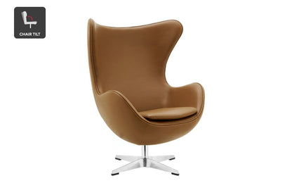 Matt Blatt Arne Jacobsen Egg Chair Replica (Brown Bonded Leather)