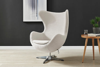 Matt Blatt Arne Jacobsen Egg Chair - Teddy Bone