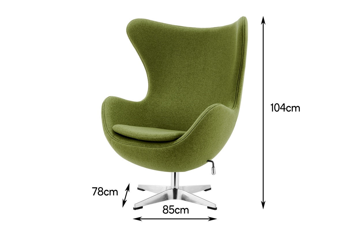 Matt Blatt Arne Jacobsen Egg Chair Premium Replica (Moss Green)