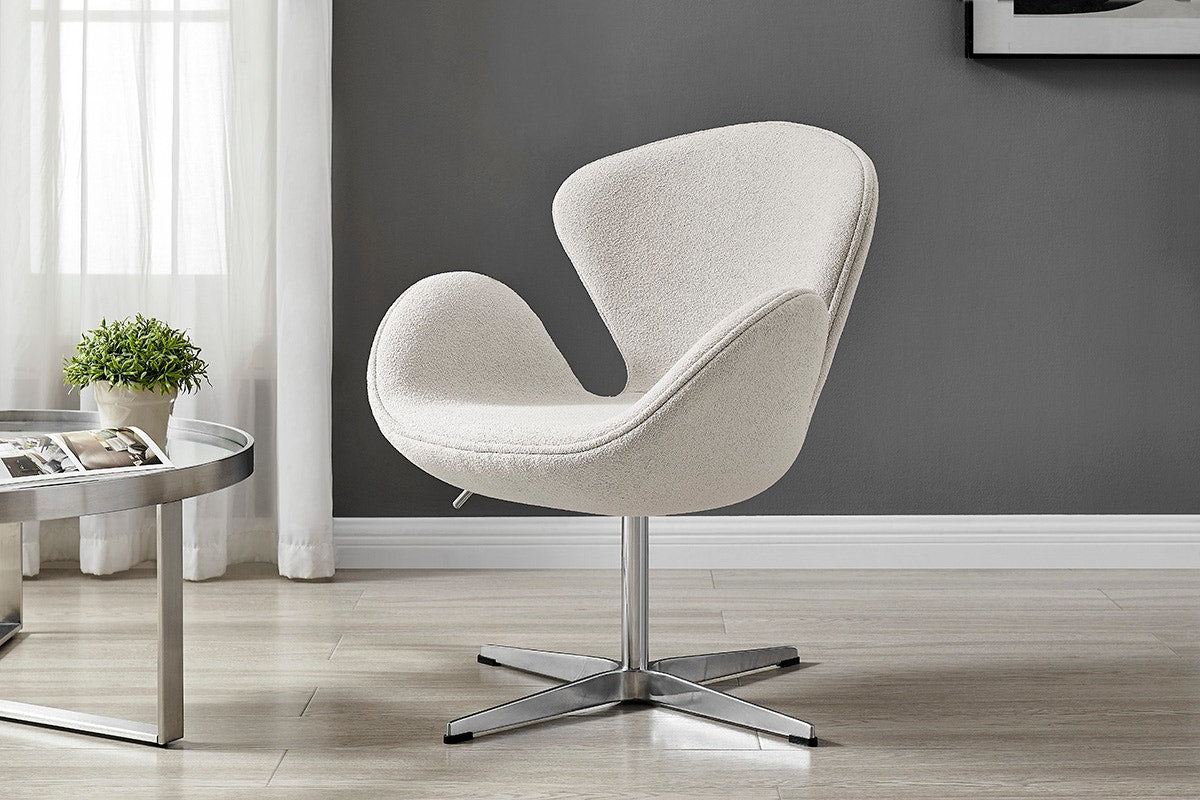 Matt Blatt Arne Jacobsen Swan Chair Replica (Teddy Bone)