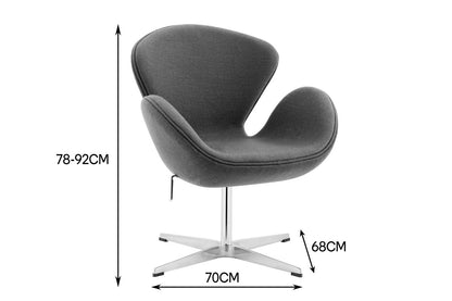 Matt Blatt Arne Jacobsen Swan Chair Replica  - Grey)