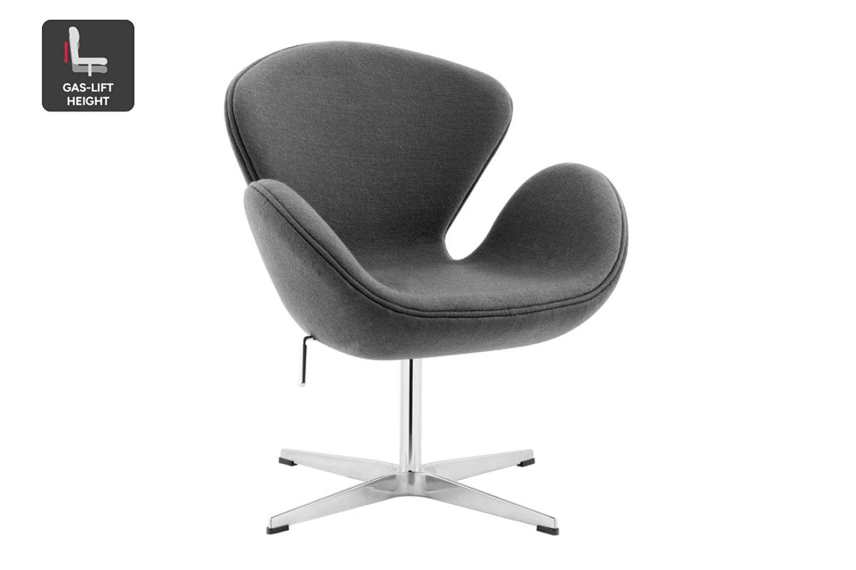 Matt Blatt Arne Jacobsen Height Adjustable Swan Chair Premium Replica (Grey)