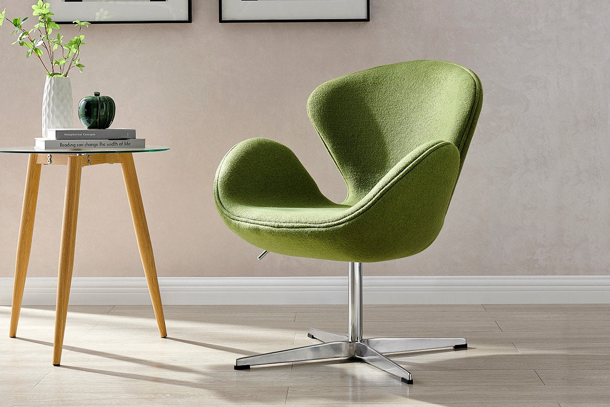 Matt Blatt Arne Jacobsen Swan Chair Replica (Wool Moss Green)