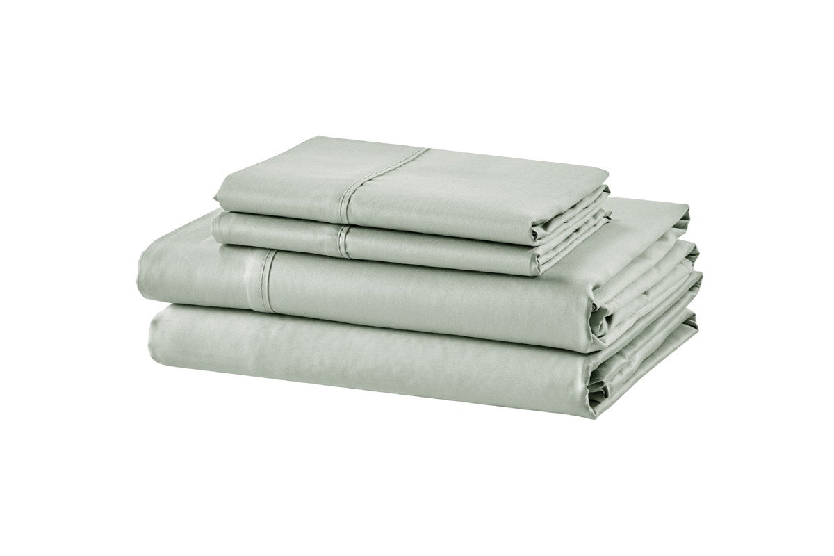 Matt Blatt Bamboo Cotton Bed Sheet Set (Green, King Single)