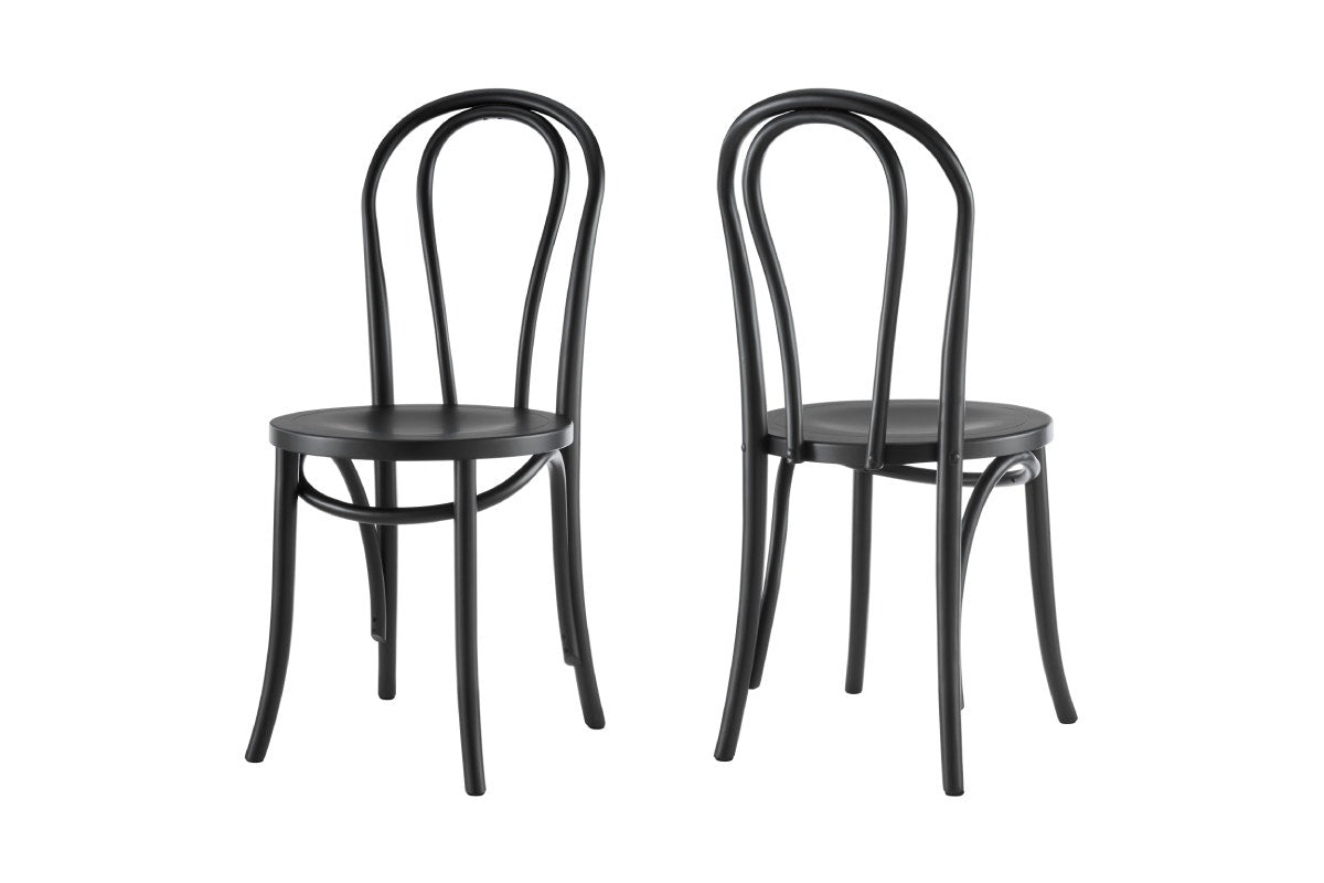 Matt Blatt Set of 2 Bentwood Chairs (Black Birch/Board Seat)