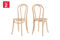 Set of 2 Matt Blatt Bentwood Chairs - Natural Beech/Board Seat