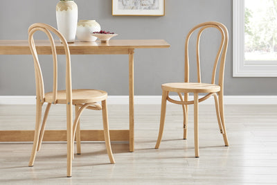 Set of 2 Matt Blatt Bentwood Chairs - Natural Beech/Board Seat