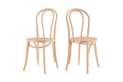 Set of 2 Matt Blatt Bentwood Chairs - Natural Beech/Board Seat