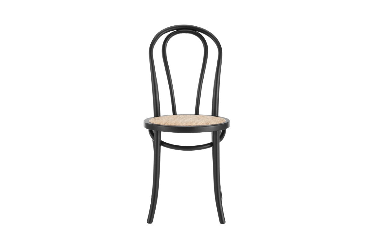 Matt Blatt Set of 2 Bentwood Chairs (Black Birch/Rattan Seat)