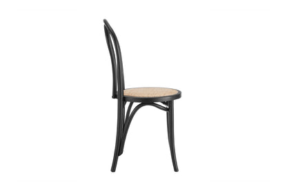 Matt Blatt Set of 2 Bentwood Chairs (Black Birch/Rattan Seat)