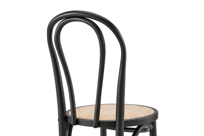 Matt Blatt Set of 2 Bentwood Chairs (Black Birch/Rattan Seat)