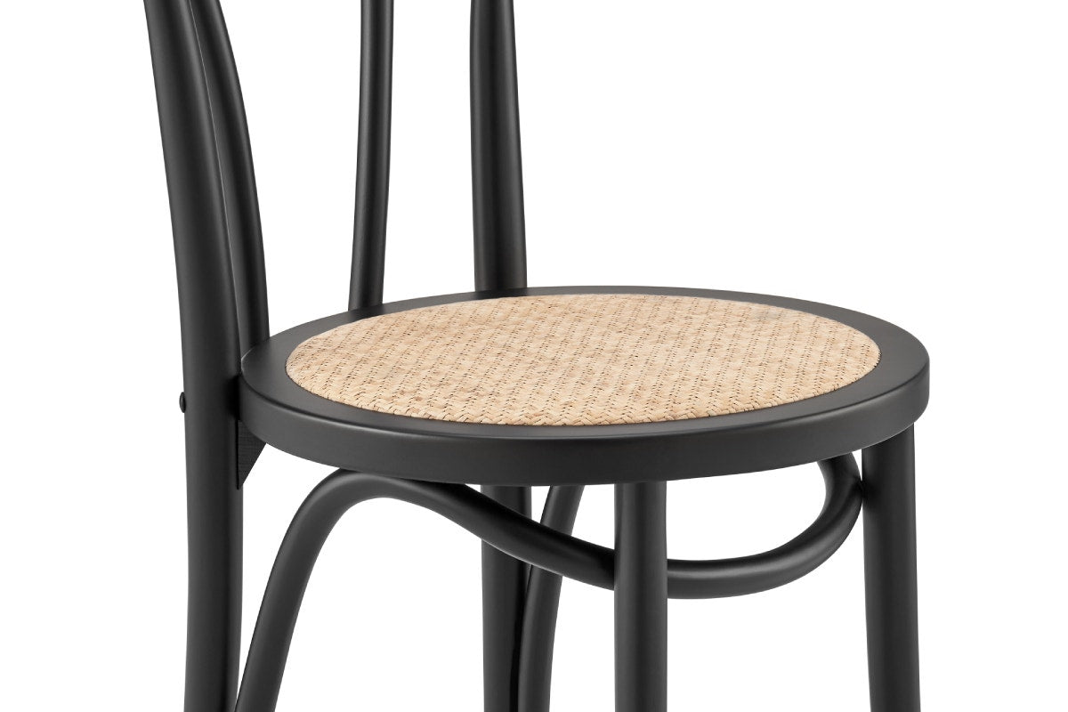 Matt Blatt Set of 2 Bentwood Chairs (Black Birch/Rattan Seat)