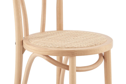 Matt Blatt Set of 2 Bentwood Chairs (Natural Beech/Rattan Seat)