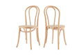 Matt Blatt Set of 2 Bentwood Chairs - Natural Beech/Rattan Seat