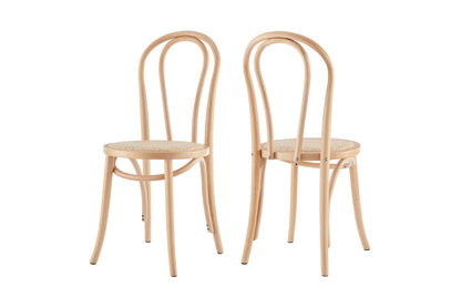 Matt Blatt Set of 2 Bentwood Chairs (Natural Beech/Rattan Seat)