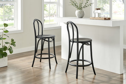 Matt Blatt Bentwood Bar Stool - Black Birch/Board Seat