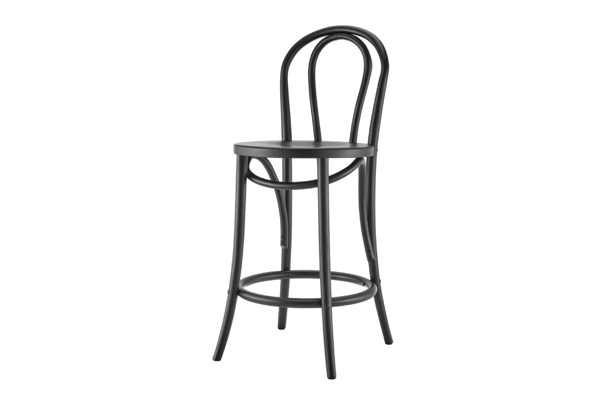 Matt Blatt Bentwood Bar Stool - Black Birch/Board Seat