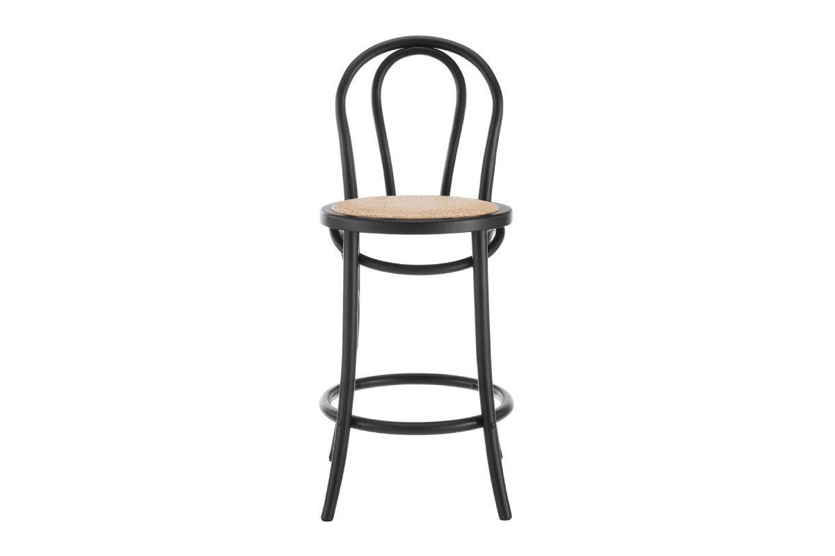 Matt Blatt Bentwood Counter Stool (Black Birch/Rattan Seat)